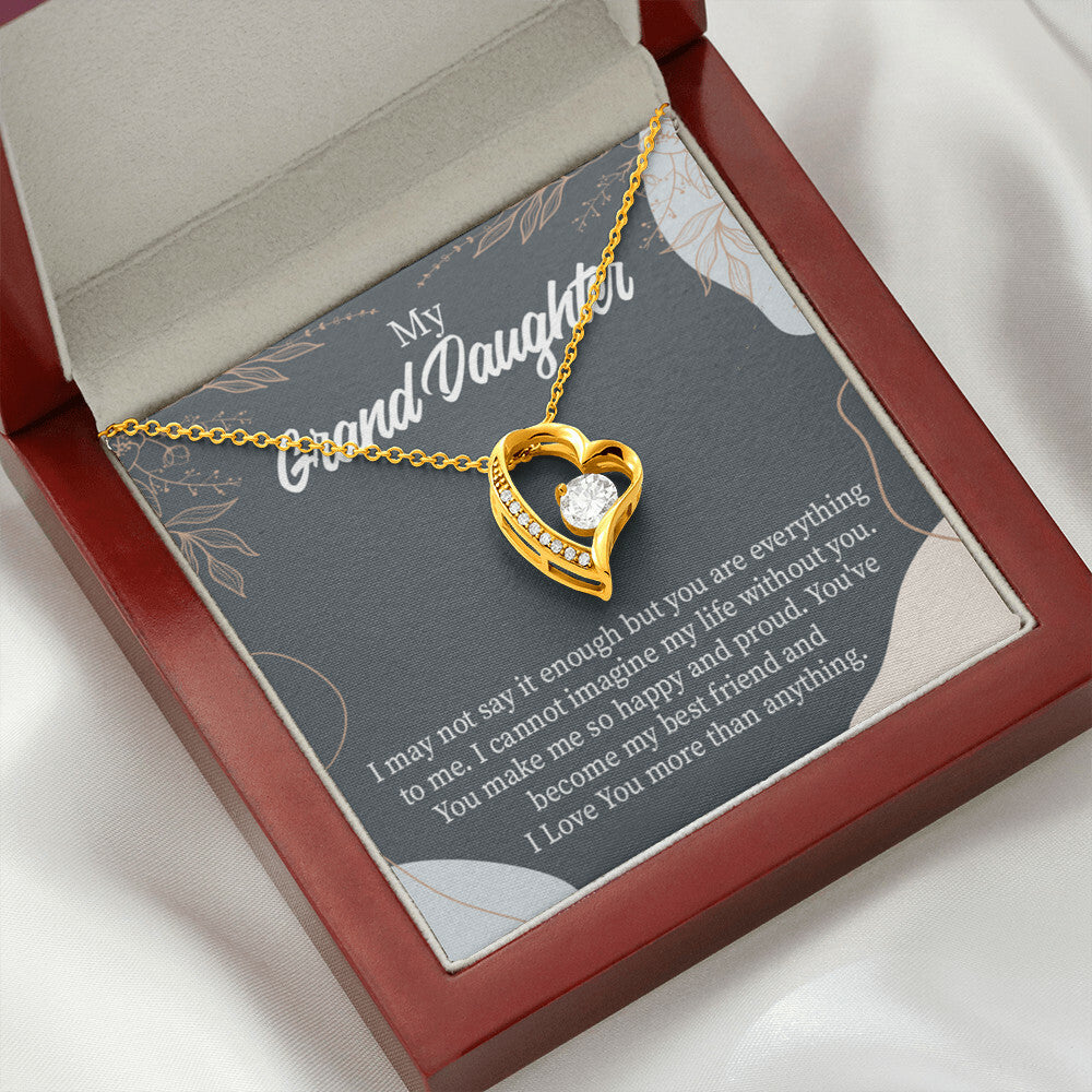 To My Granddaughter You Make Me Forever Necklace w Message Card-Express Your Love Gifts