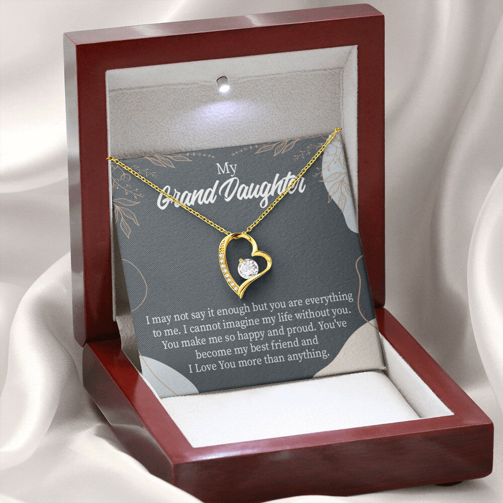 To My Granddaughter You Make Me Forever Necklace w Message Card-Express Your Love Gifts
