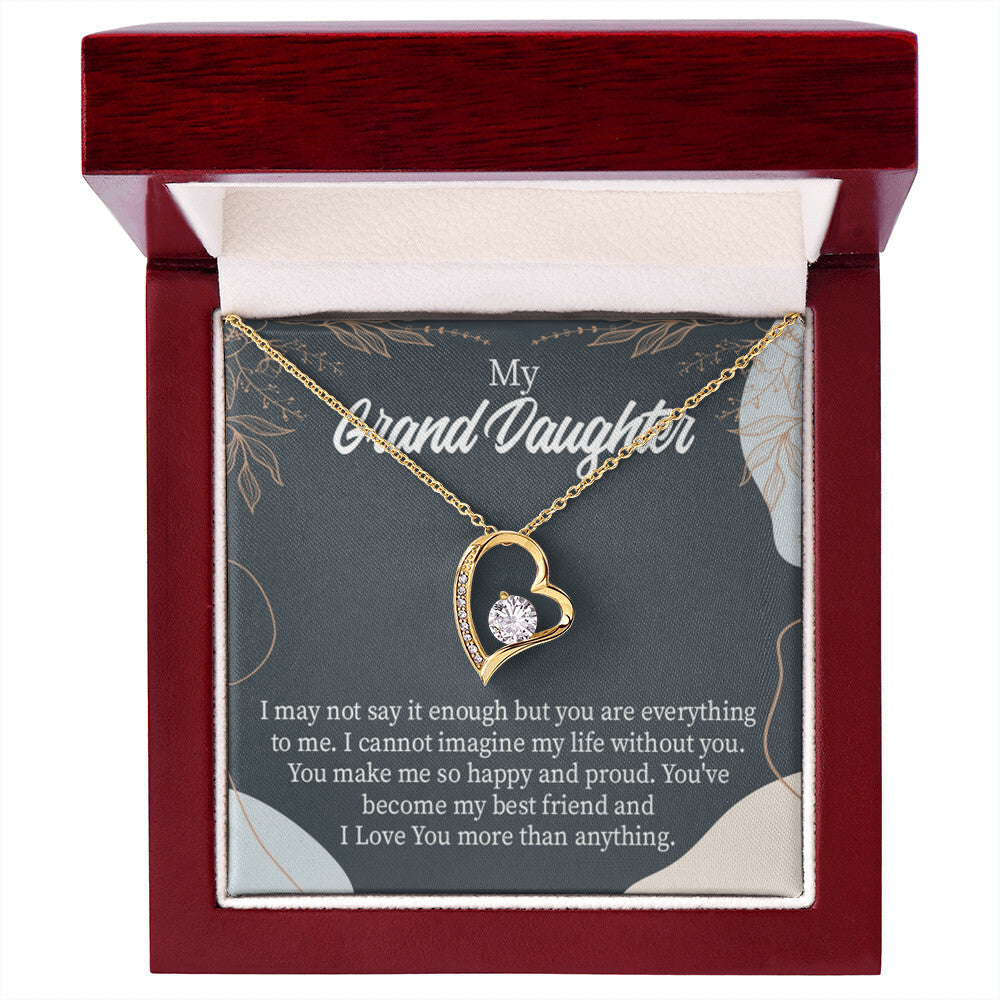 To My Granddaughter You Make Me Forever Necklace w Message Card-Express Your Love Gifts