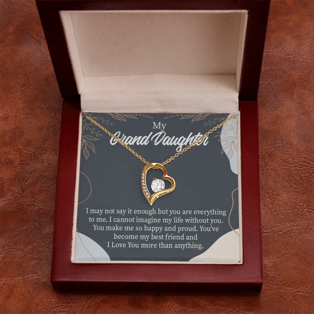 To My Granddaughter You Make Me Forever Necklace w Message Card-Express Your Love Gifts