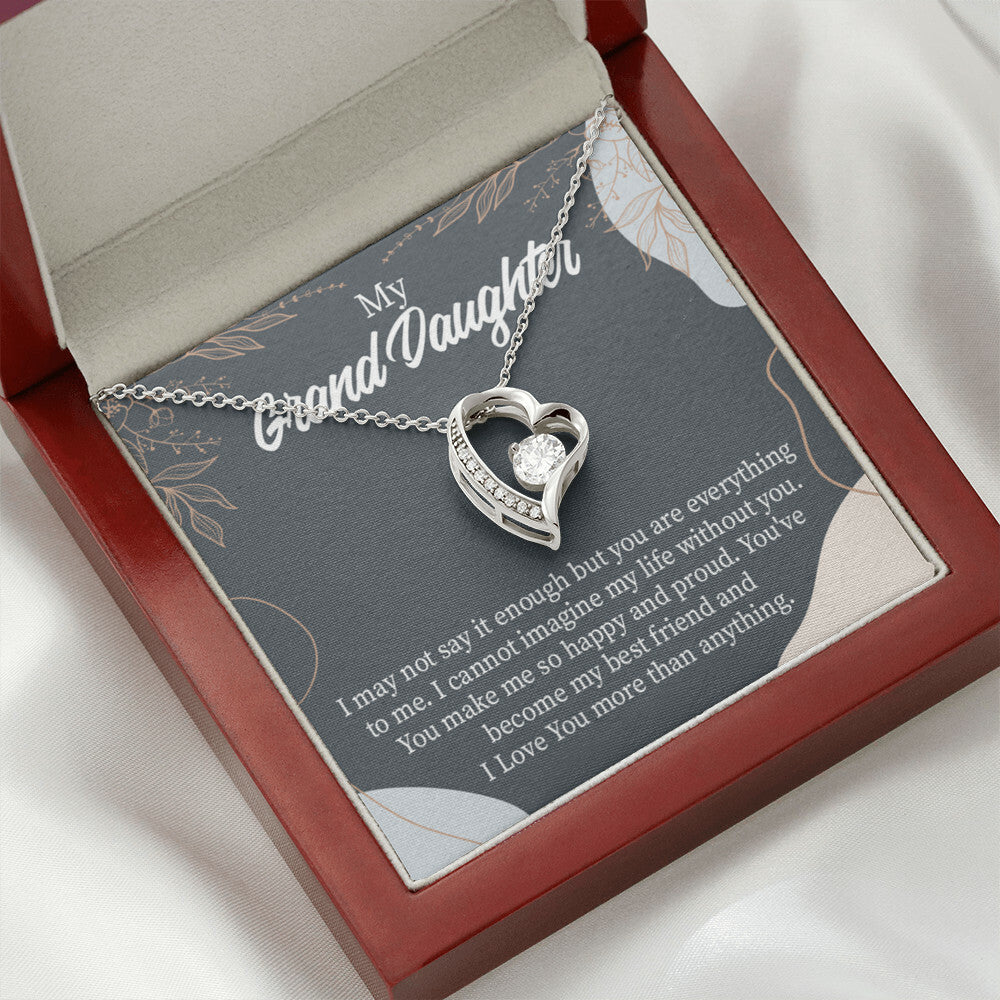 To My Granddaughter You Make Me Forever Necklace w Message Card-Express Your Love Gifts