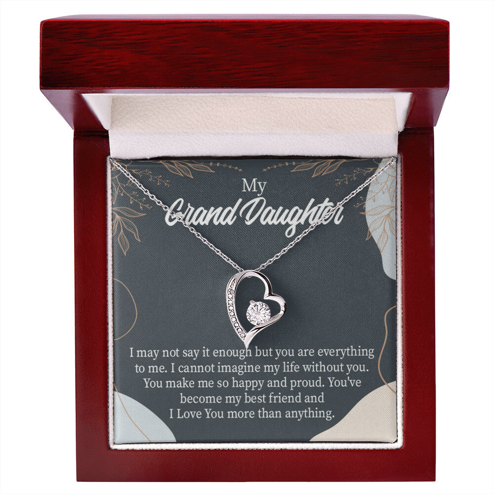To My Granddaughter You Make Me Forever Necklace w Message Card-Express Your Love Gifts