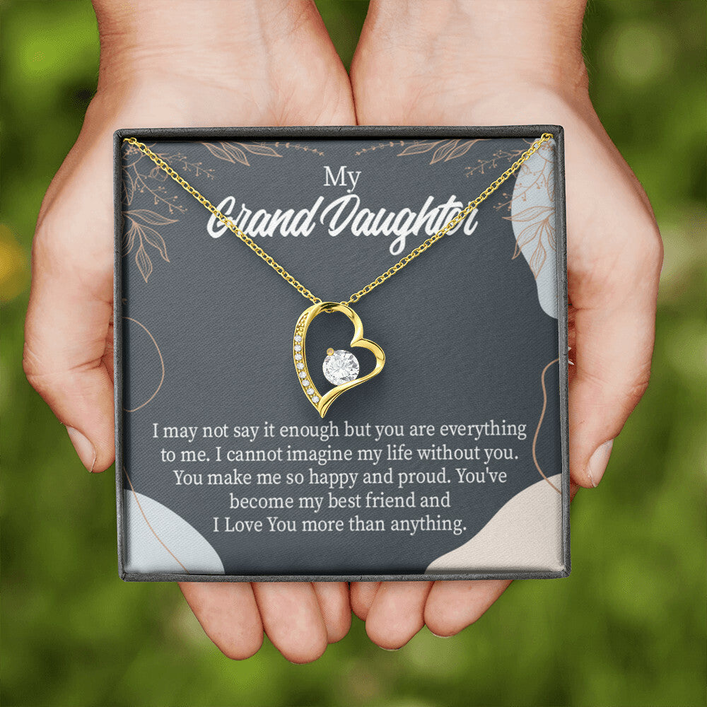To My Granddaughter You Make Me Forever Necklace w Message Card-Express Your Love Gifts