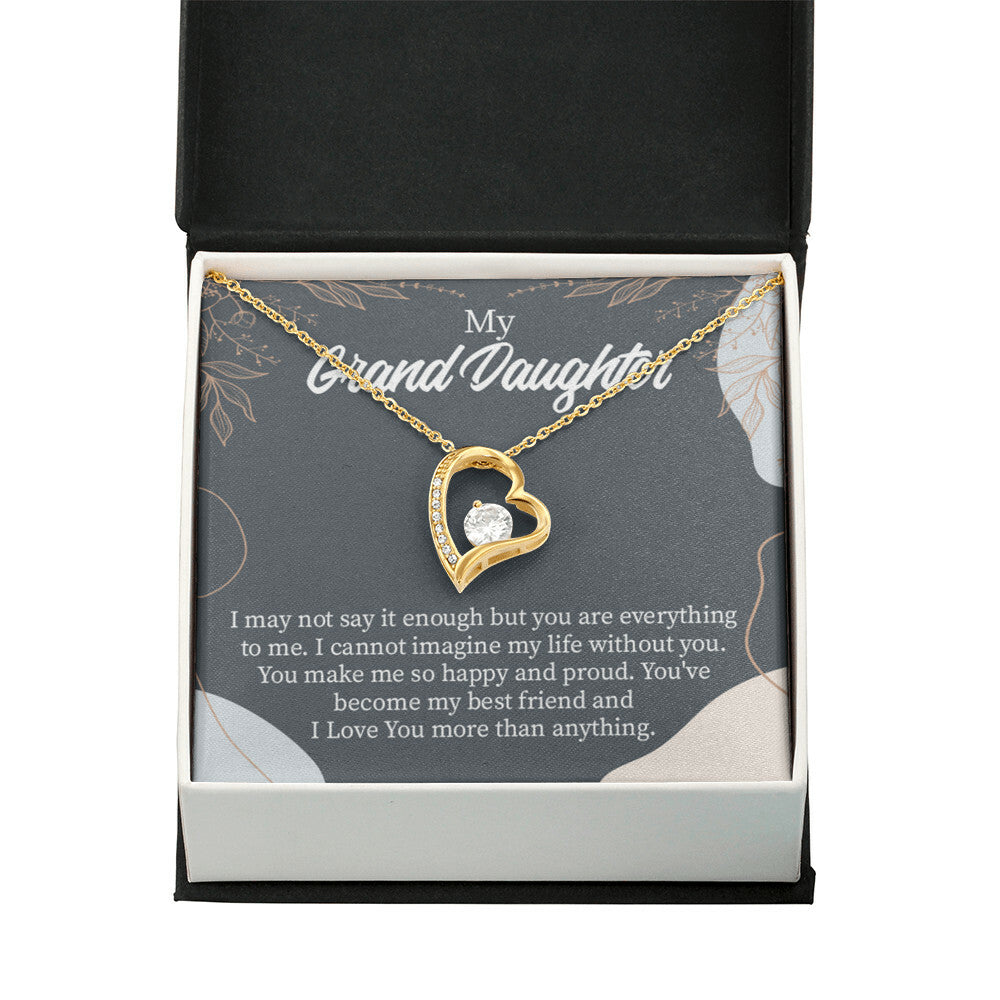 To My Granddaughter You Make Me Forever Necklace w Message Card-Express Your Love Gifts