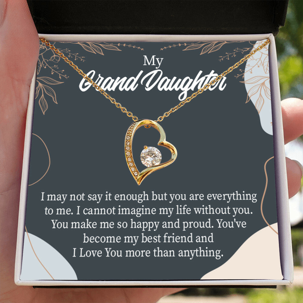 To My Granddaughter You Make Me Forever Necklace w Message Card-Express Your Love Gifts