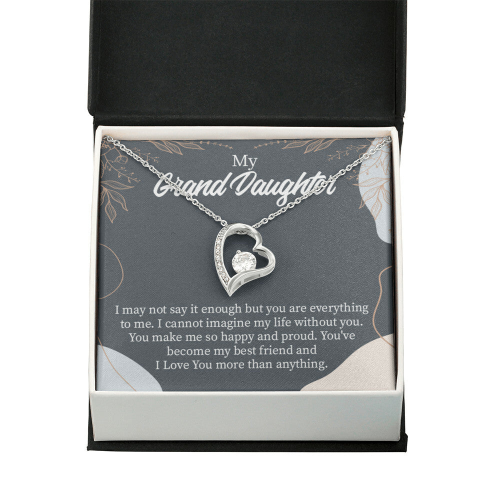 To My Granddaughter You Make Me Forever Necklace w Message Card-Express Your Love Gifts