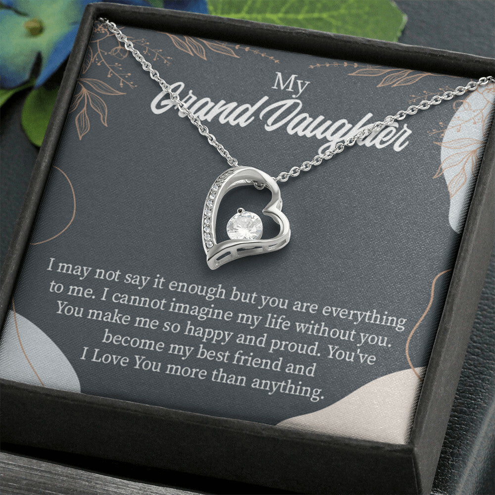 To My Granddaughter You Make Me Forever Necklace w Message Card-Express Your Love Gifts