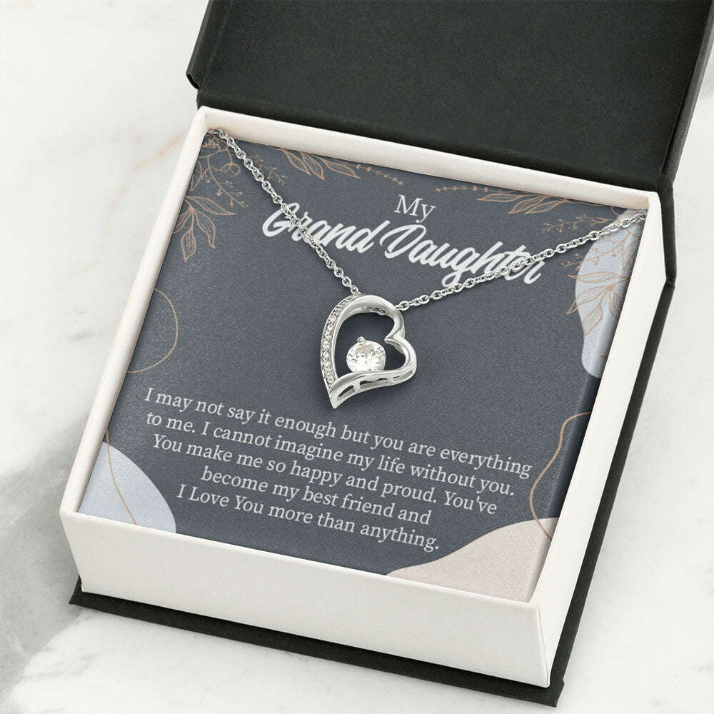 To My Granddaughter You Make Me Forever Necklace w Message Card-Express Your Love Gifts