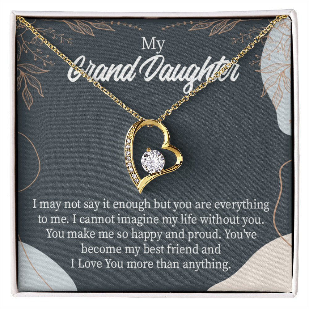 To My Granddaughter You Make Me Forever Necklace w Message Card-Express Your Love Gifts