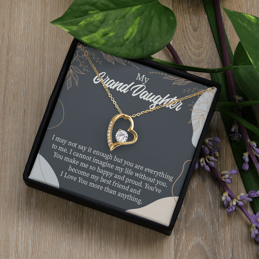 To My Granddaughter You Make Me Forever Necklace w Message Card-Express Your Love Gifts