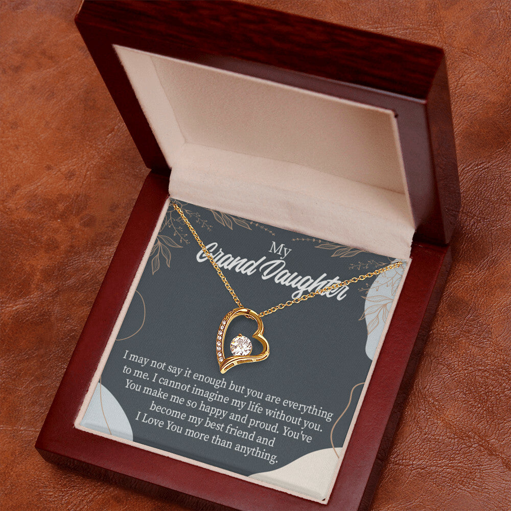 To My Granddaughter You Make Me Forever Necklace w Message Card-Express Your Love Gifts