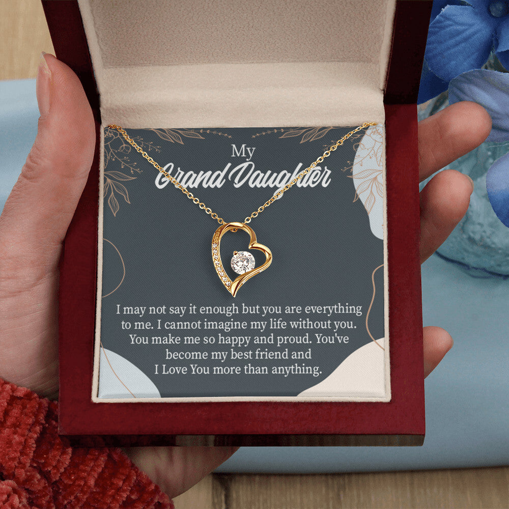 To My Granddaughter You Make Me Forever Necklace w Message Card-Express Your Love Gifts