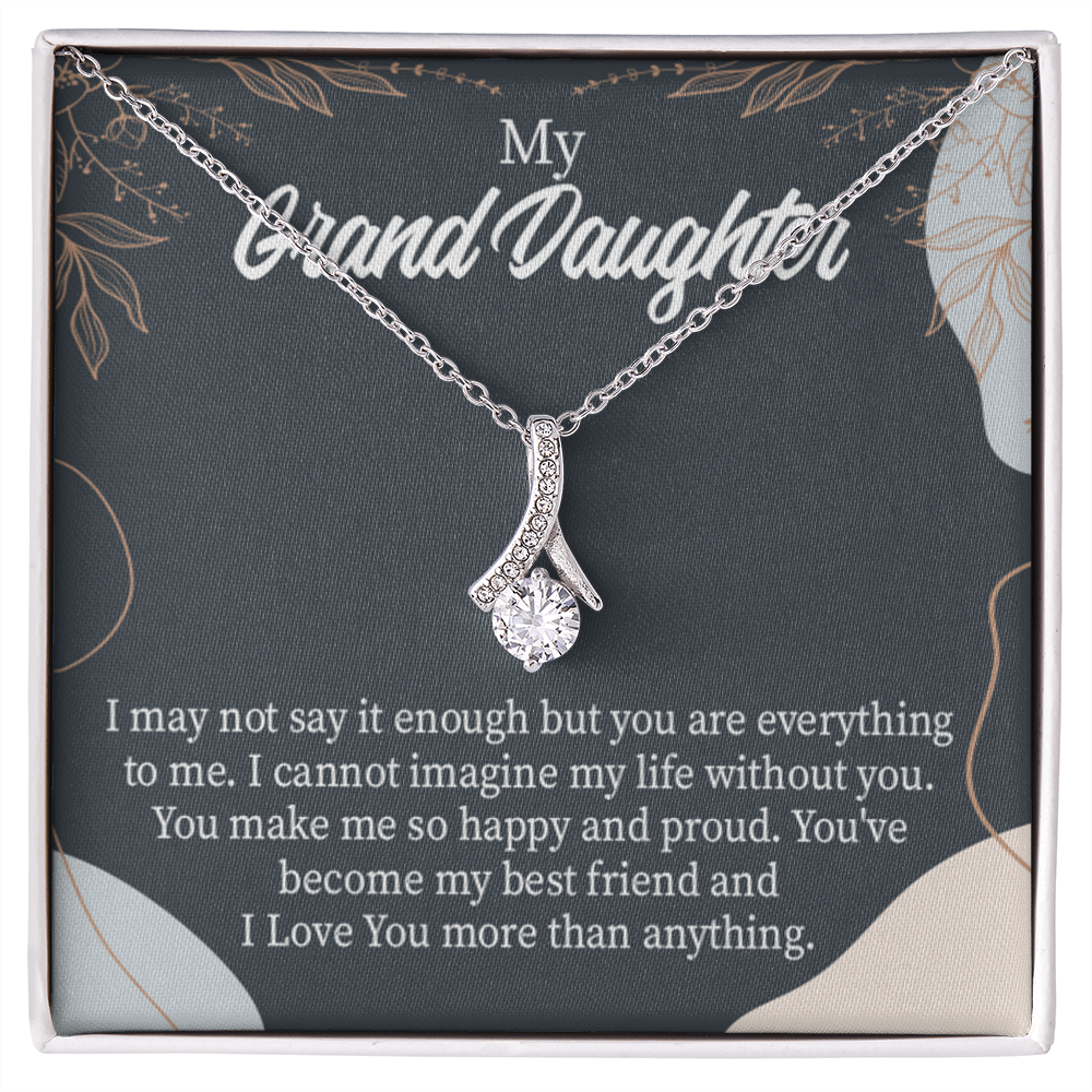 To My Granddaughter You Make Me so Alluring Ribbon Necklace Message Card-Express Your Love Gifts