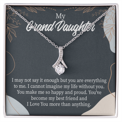 To My Granddaughter You Make Me so Alluring Ribbon Necklace Message Card-Express Your Love Gifts