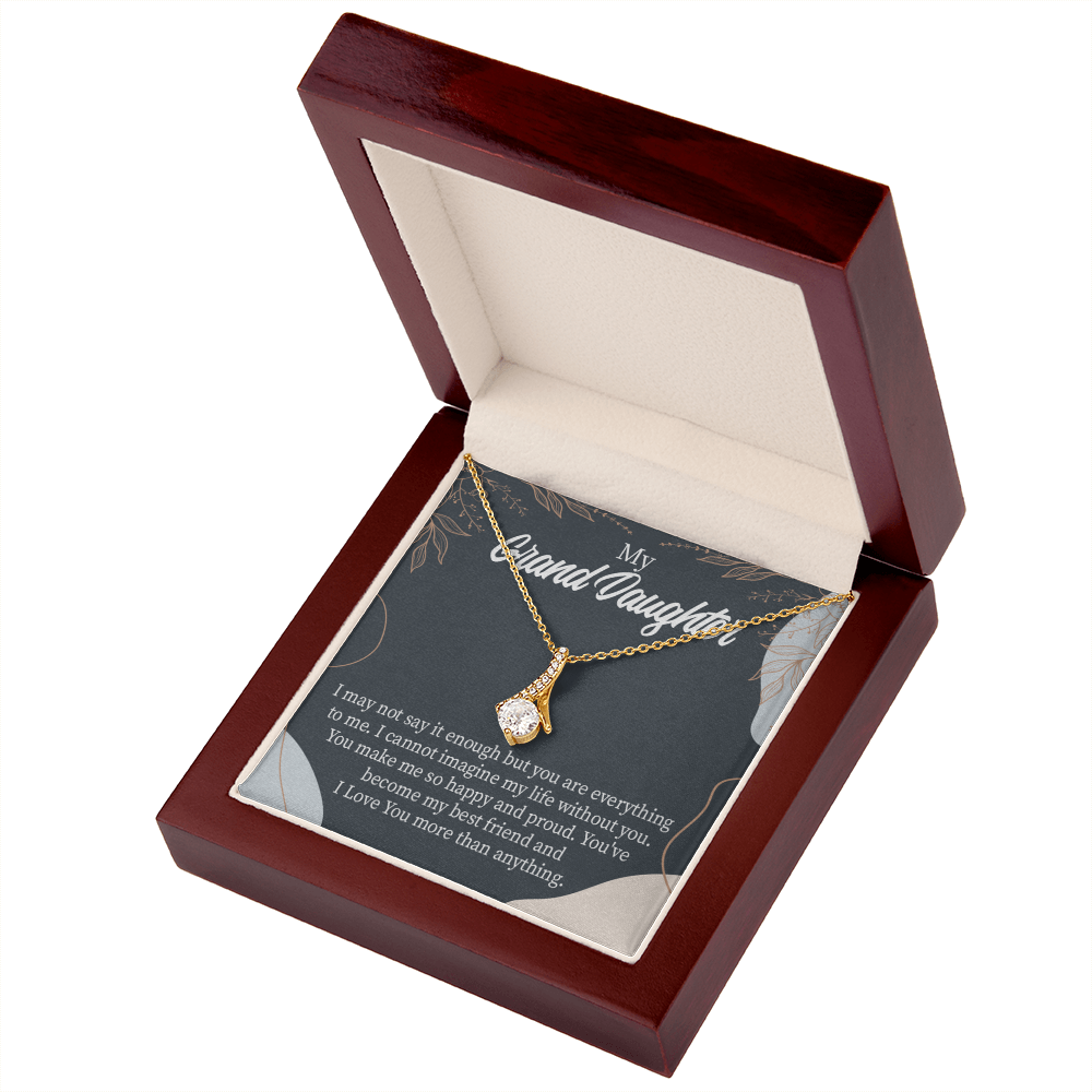 To My Granddaughter You Make Me so Alluring Ribbon Necklace Message Card-Express Your Love Gifts