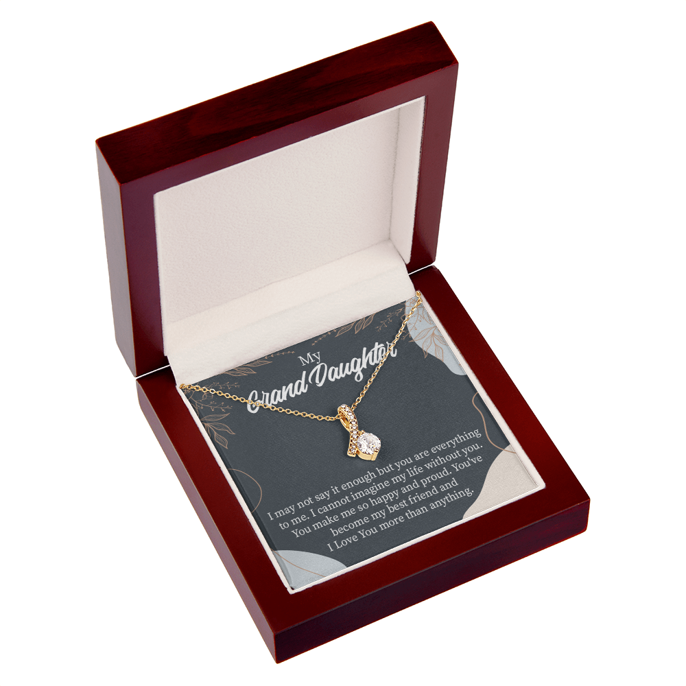 To My Granddaughter You Make Me so Alluring Ribbon Necklace Message Card-Express Your Love Gifts