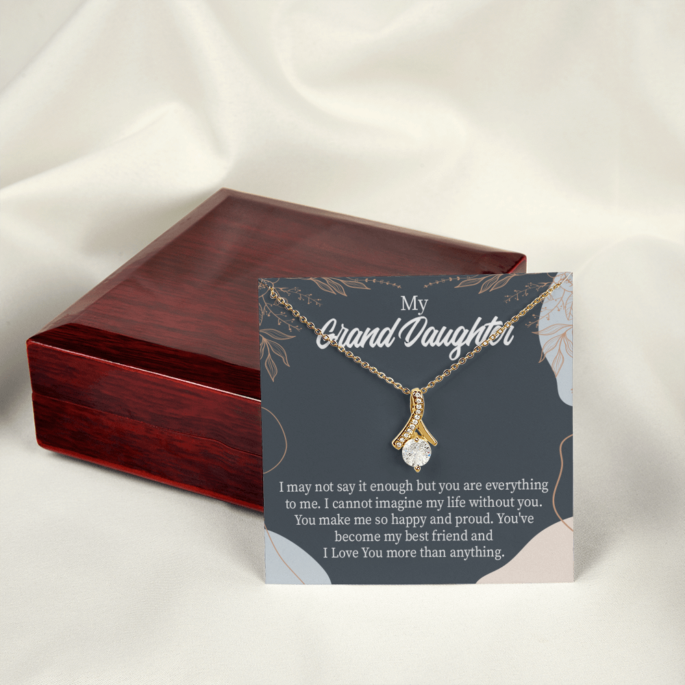 To My Granddaughter You Make Me so Alluring Ribbon Necklace Message Card-Express Your Love Gifts