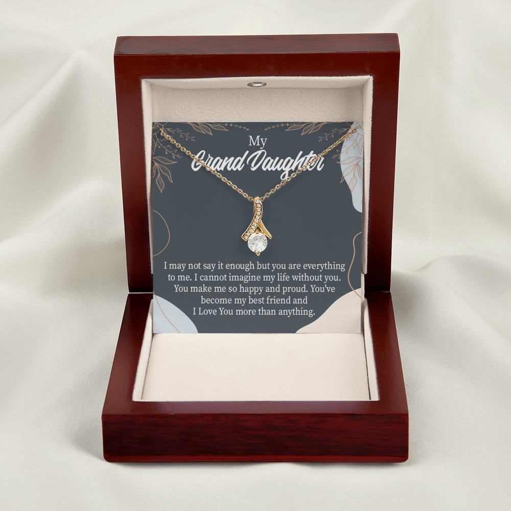To My Granddaughter You Make Me so Alluring Ribbon Necklace Message Card-Express Your Love Gifts