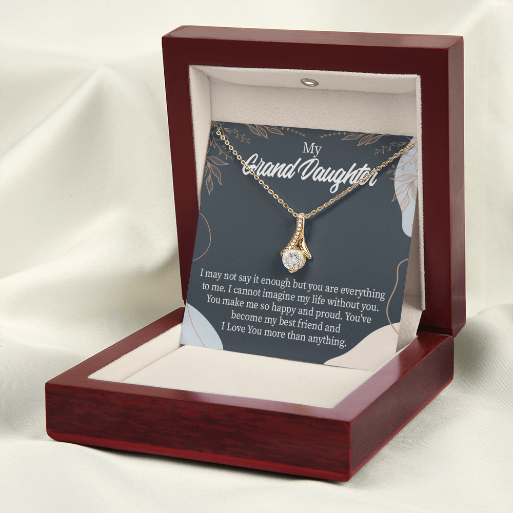 To My Granddaughter You Make Me so Alluring Ribbon Necklace Message Card-Express Your Love Gifts