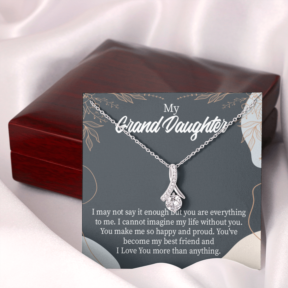 To My Granddaughter You Make Me so Alluring Ribbon Necklace Message Card-Express Your Love Gifts