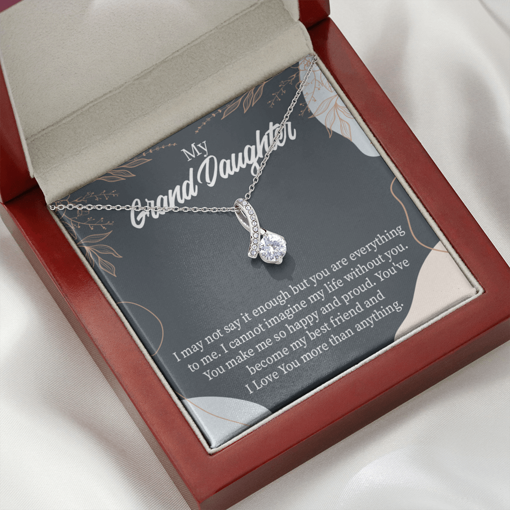 To My Granddaughter You Make Me so Alluring Ribbon Necklace Message Card-Express Your Love Gifts