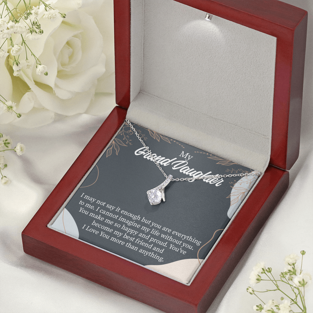 To My Granddaughter You Make Me so Alluring Ribbon Necklace Message Card-Express Your Love Gifts