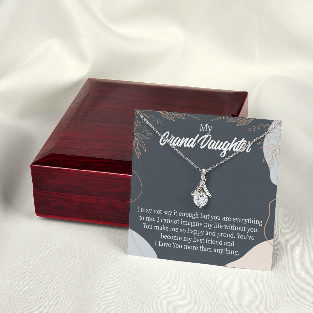 To My Granddaughter You Make Me so Alluring Ribbon Necklace Message Card-Express Your Love Gifts