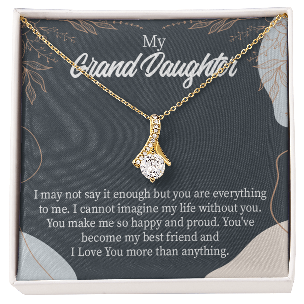 To My Granddaughter You Make Me so Alluring Ribbon Necklace Message Card-Express Your Love Gifts