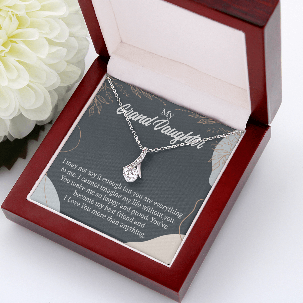 To My Granddaughter You Make Me so Alluring Ribbon Necklace Message Card-Express Your Love Gifts