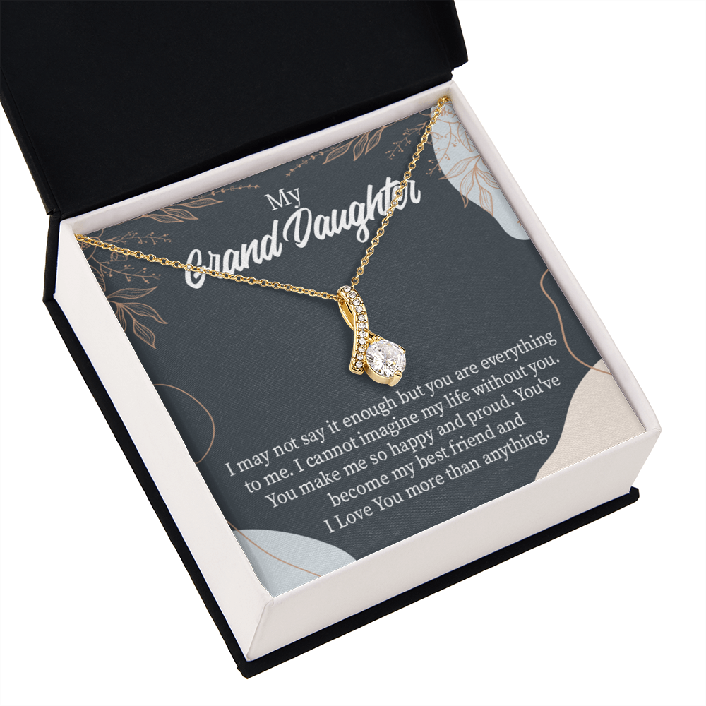 To My Granddaughter You Make Me so Alluring Ribbon Necklace Message Card-Express Your Love Gifts