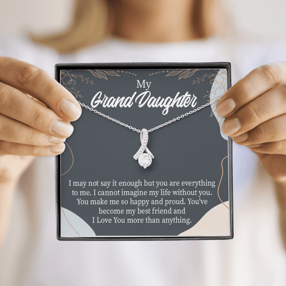 To My Granddaughter You Make Me so Alluring Ribbon Necklace Message Card-Express Your Love Gifts