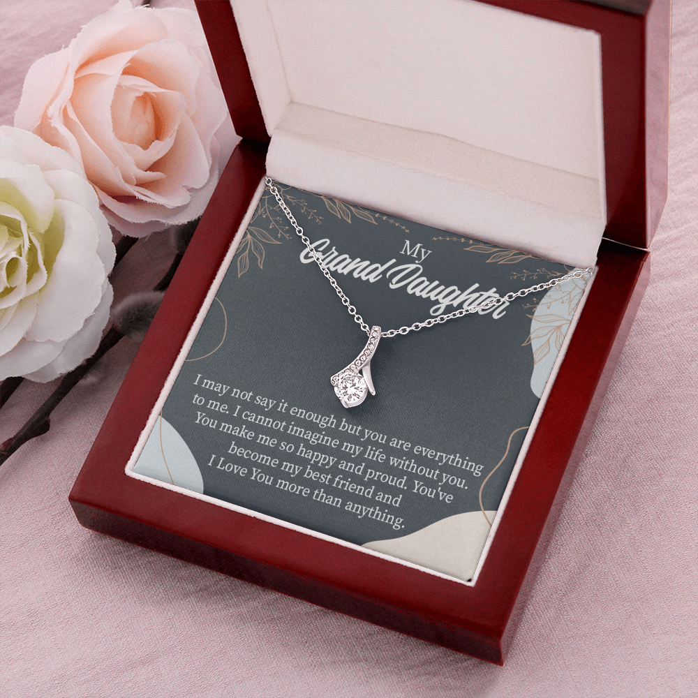 To My Granddaughter You Make Me so Alluring Ribbon Necklace Message Card-Express Your Love Gifts