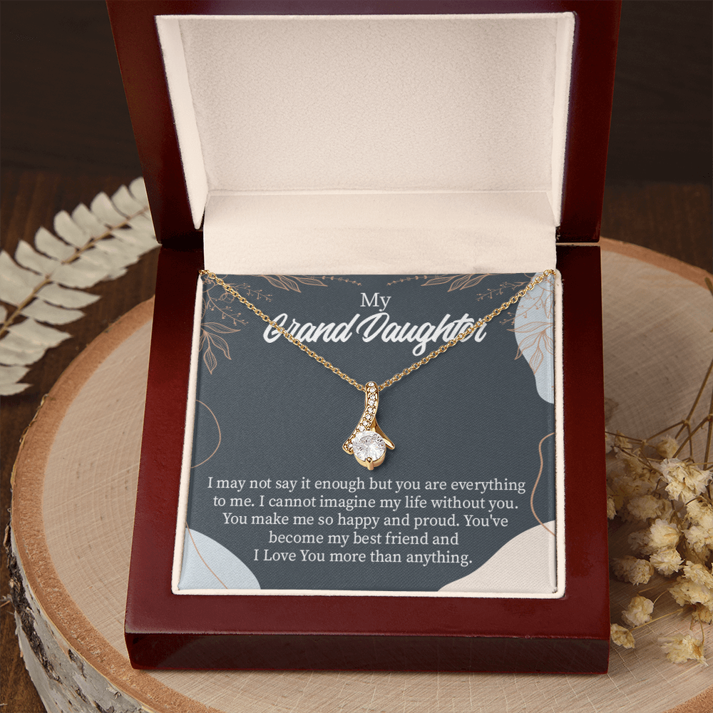 To My Granddaughter You Make Me so Alluring Ribbon Necklace Message Card-Express Your Love Gifts