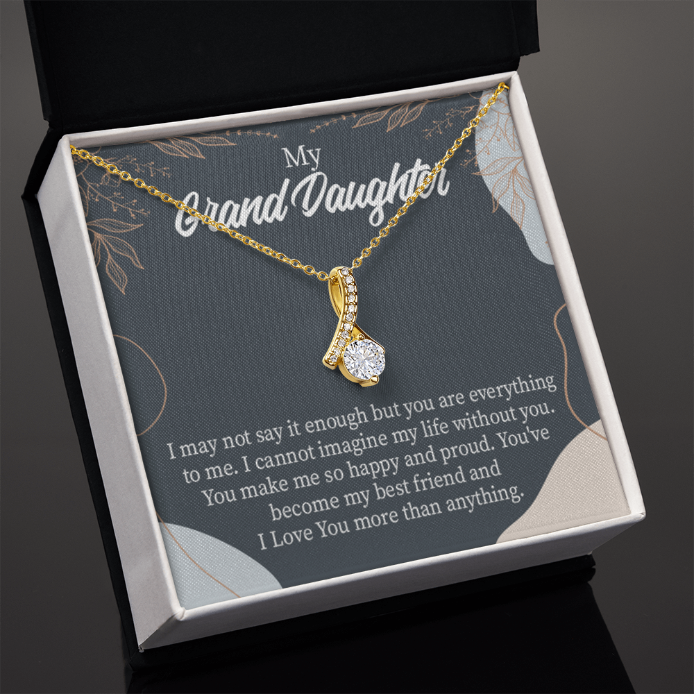To My Granddaughter You Make Me so Alluring Ribbon Necklace Message Card-Express Your Love Gifts