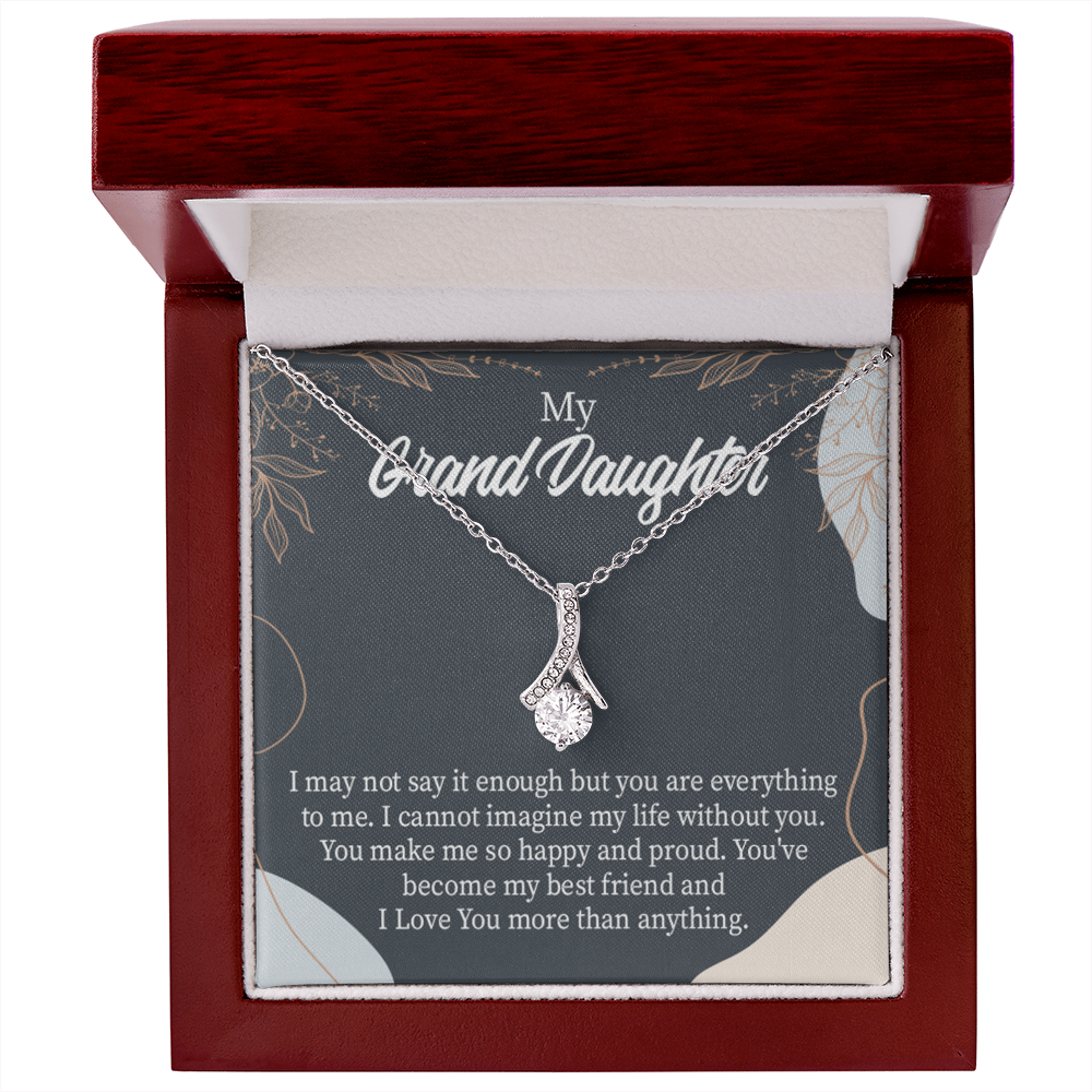 To My Granddaughter You Make Me so Alluring Ribbon Necklace Message Card-Express Your Love Gifts