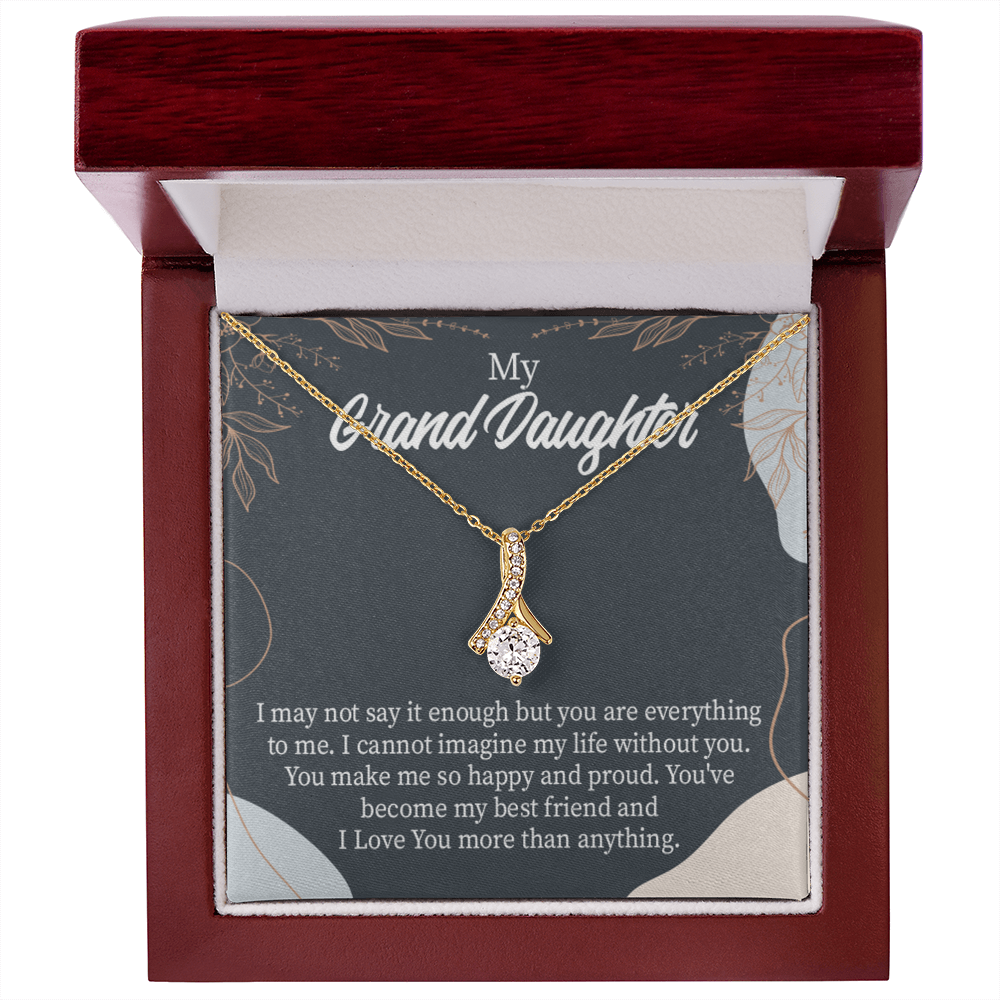 To My Granddaughter You Make Me so Alluring Ribbon Necklace Message Card-Express Your Love Gifts