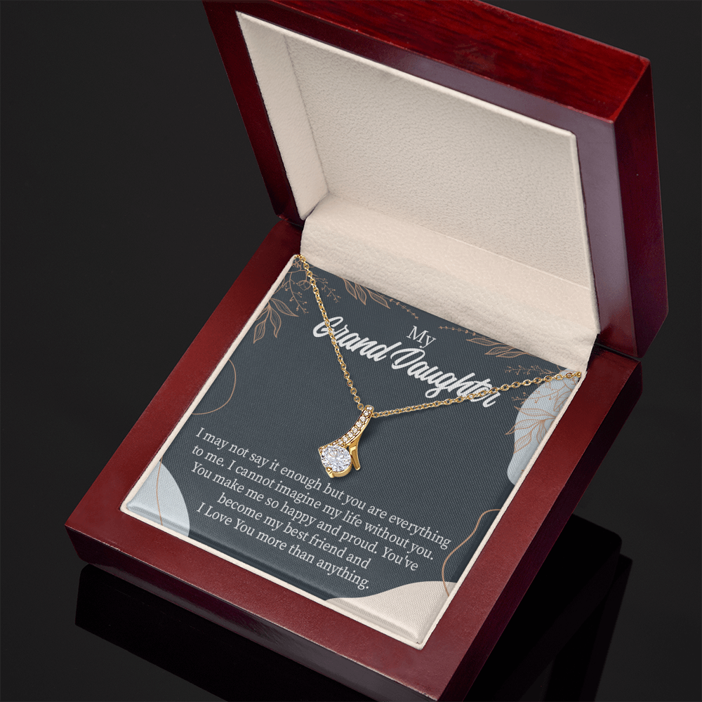 To My Granddaughter You Make Me so Alluring Ribbon Necklace Message Card-Express Your Love Gifts