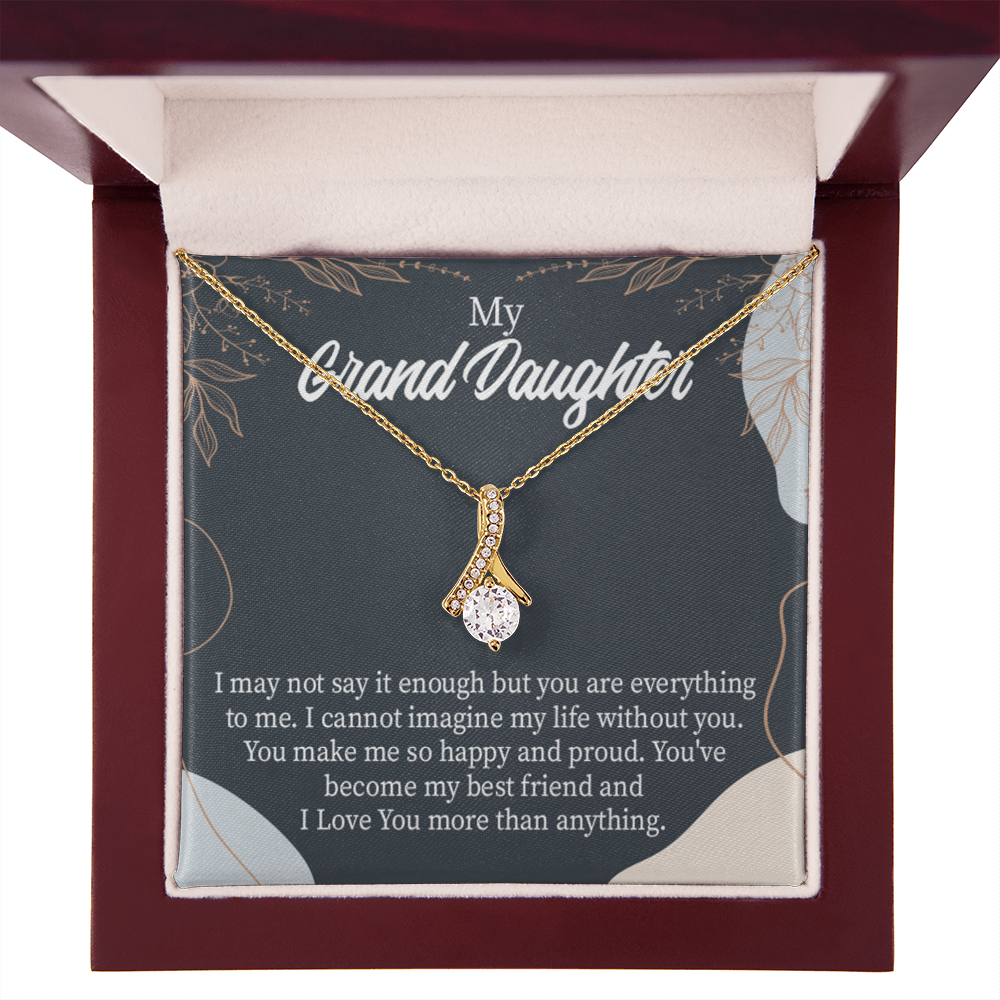 To My Granddaughter You Make Me so Alluring Ribbon Necklace Message Card-Express Your Love Gifts