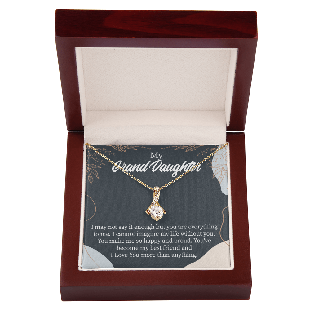 To My Granddaughter You Make Me so Alluring Ribbon Necklace Message Card-Express Your Love Gifts