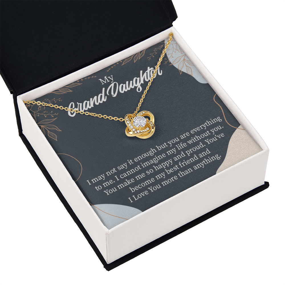 To My Granddaughter You Make Me so Infinity Knot Necklace Message Card-Express Your Love Gifts