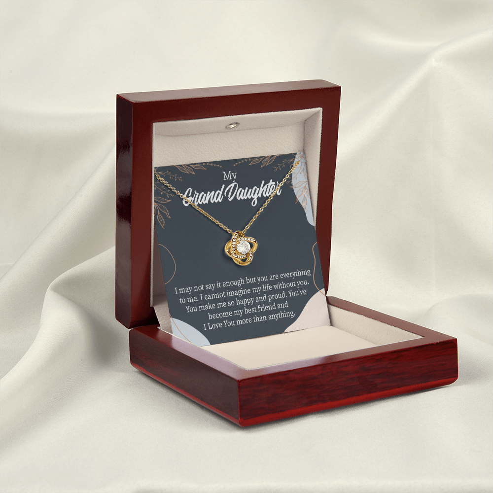 To My Granddaughter You Make Me so Infinity Knot Necklace Message Card-Express Your Love Gifts
