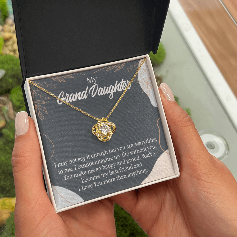 To My Granddaughter You Make Me so Infinity Knot Necklace Message Card-Express Your Love Gifts