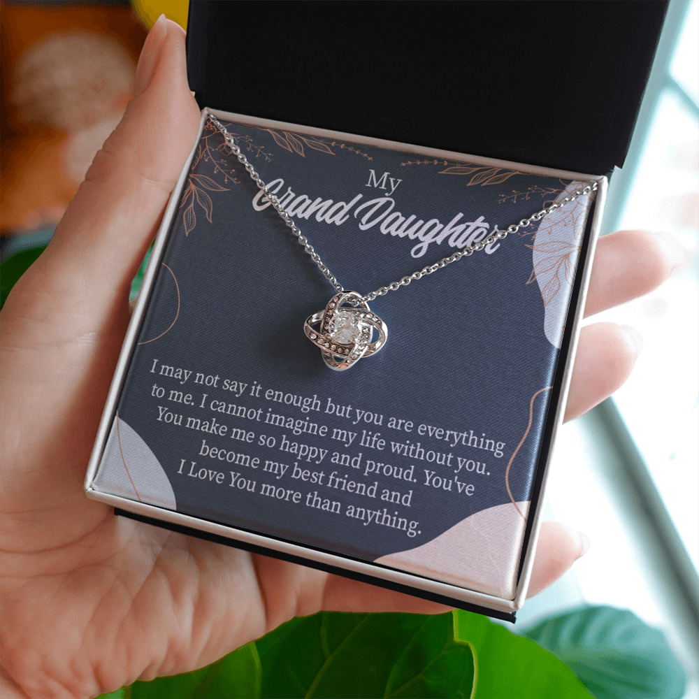 To My Granddaughter You Make Me so Infinity Knot Necklace Message Card-Express Your Love Gifts