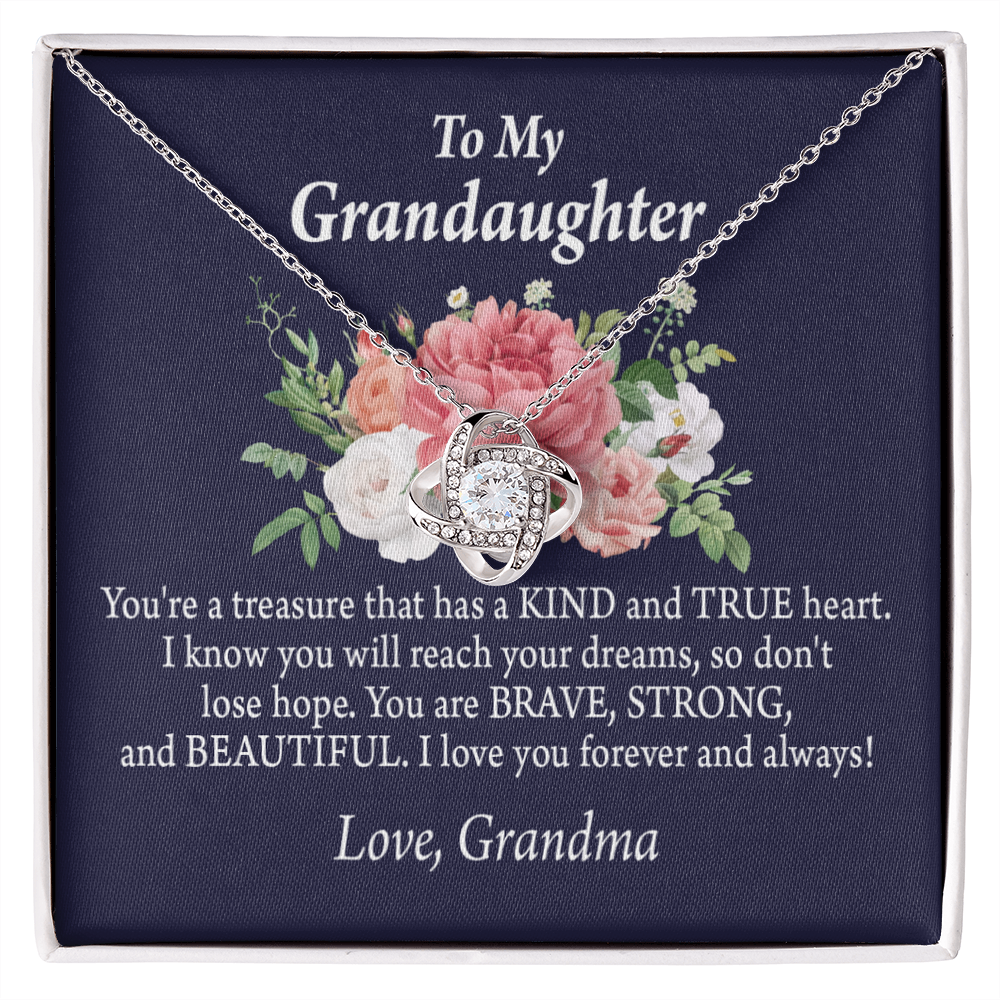 To My Granddaughter You're a Treasure Infinity Knot Necklace Message Card-Express Your Love Gifts
