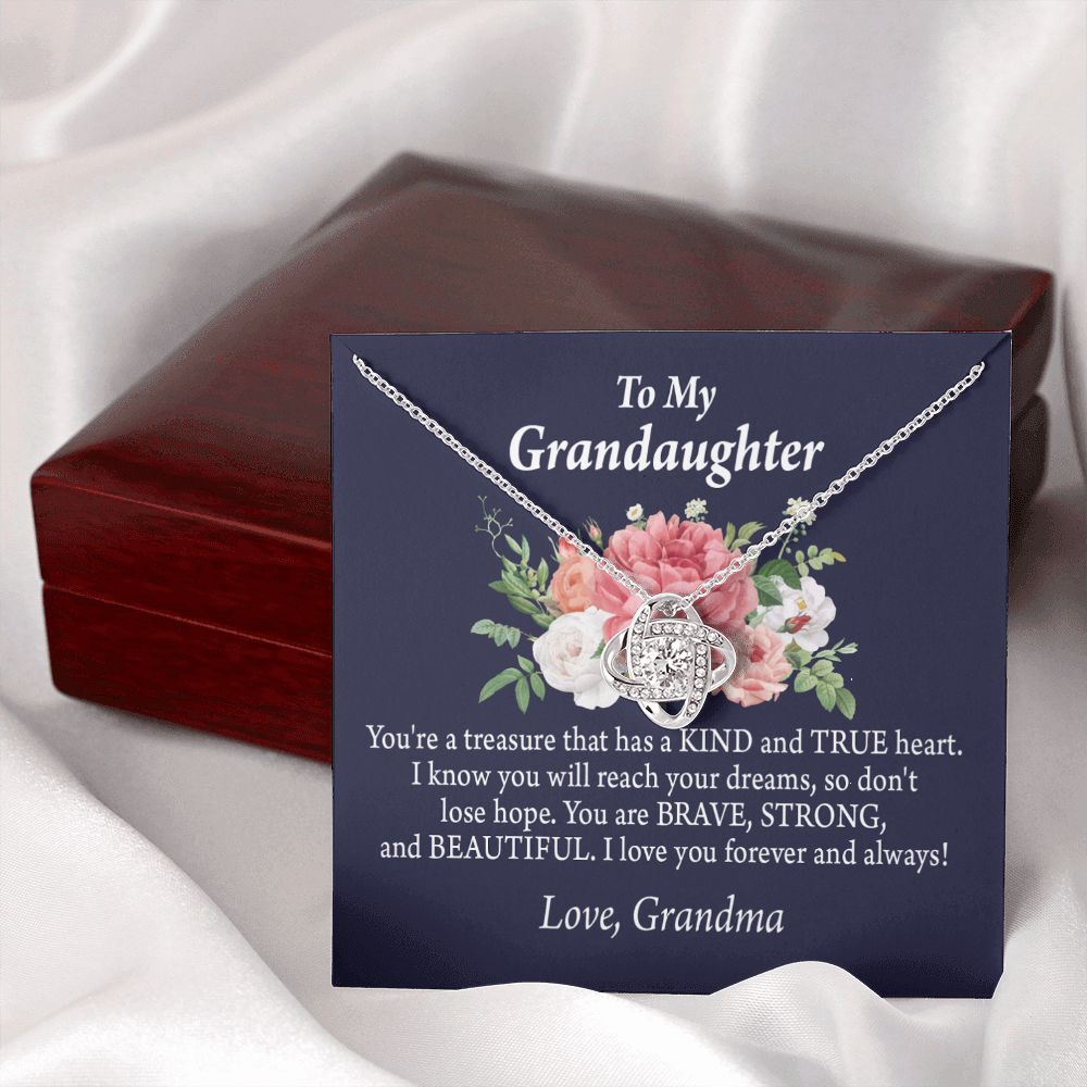 To My Granddaughter You're a Treasure Infinity Knot Necklace Message Card-Express Your Love Gifts
