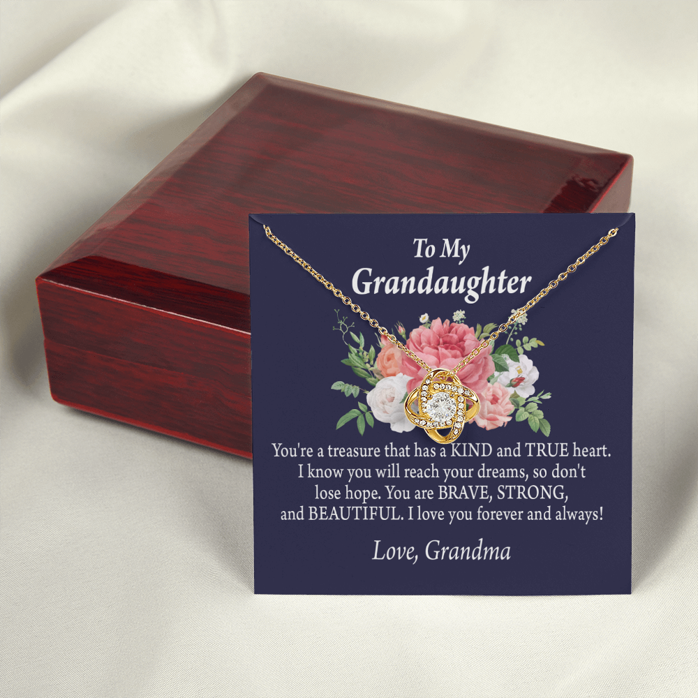To My Granddaughter You're a Treasure Infinity Knot Necklace Message Card-Express Your Love Gifts