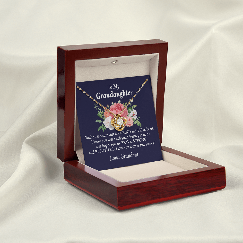 To My Granddaughter You're a Treasure Infinity Knot Necklace Message Card-Express Your Love Gifts