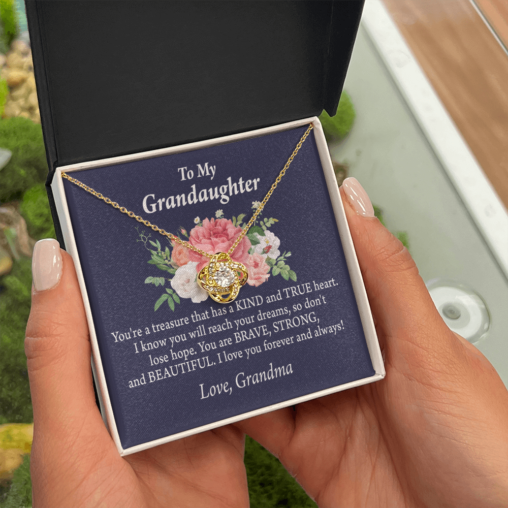 To My Granddaughter You're a Treasure Infinity Knot Necklace Message Card-Express Your Love Gifts