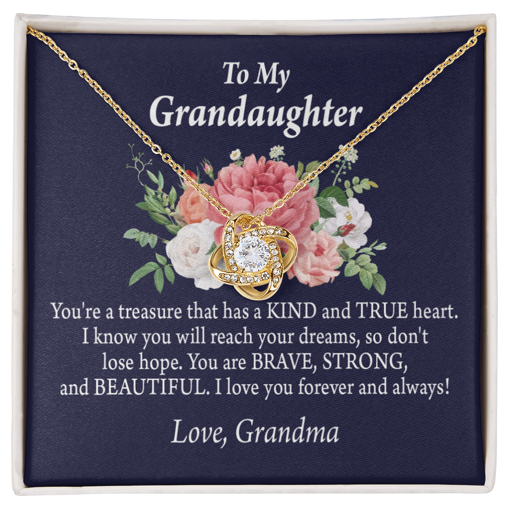 To My Granddaughter You're a Treasure Infinity Knot Necklace Message Card-Express Your Love Gifts