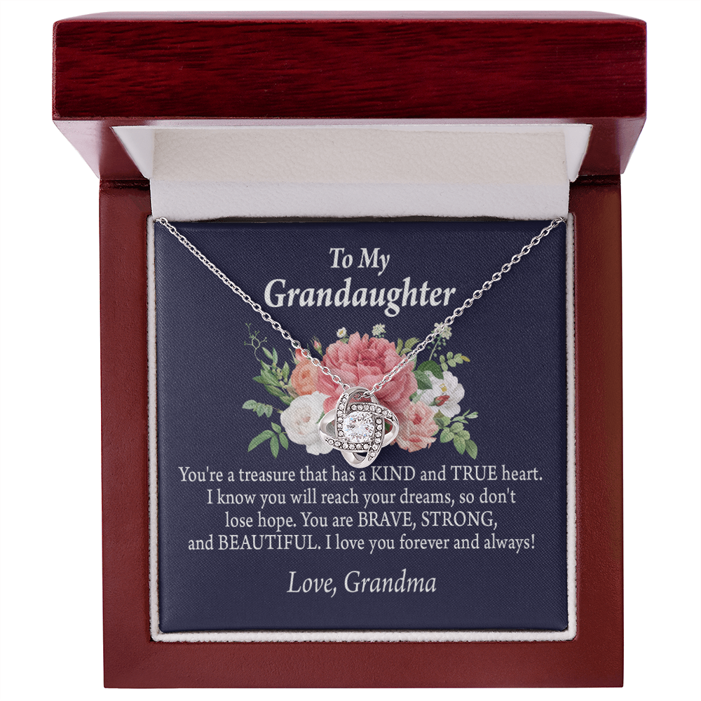 To My Granddaughter You're a Treasure Infinity Knot Necklace Message Card-Express Your Love Gifts